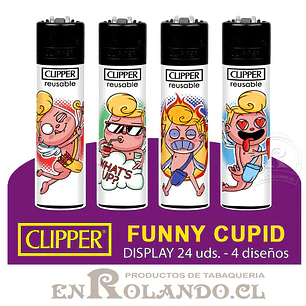 Encendedor Clipper Colección Funny Cupid - 24 Uds. Display