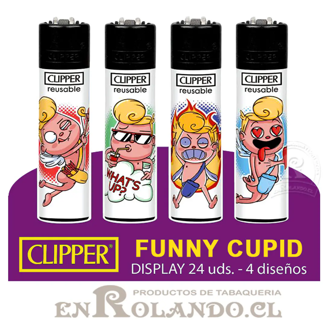 Encendedor Clipper Colección Funny Cupid - 24 Uds. Display 1