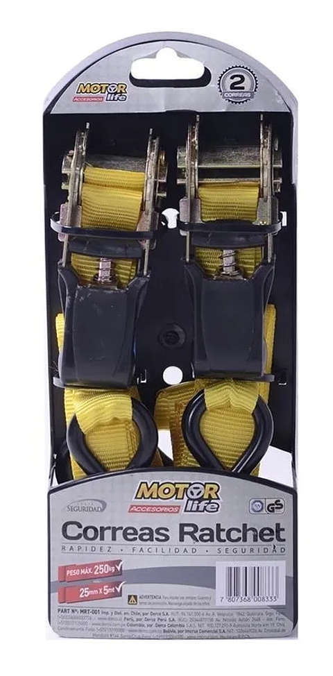 Eslinga Correa Ratchet Motorlife 2 Correas 5 Mt