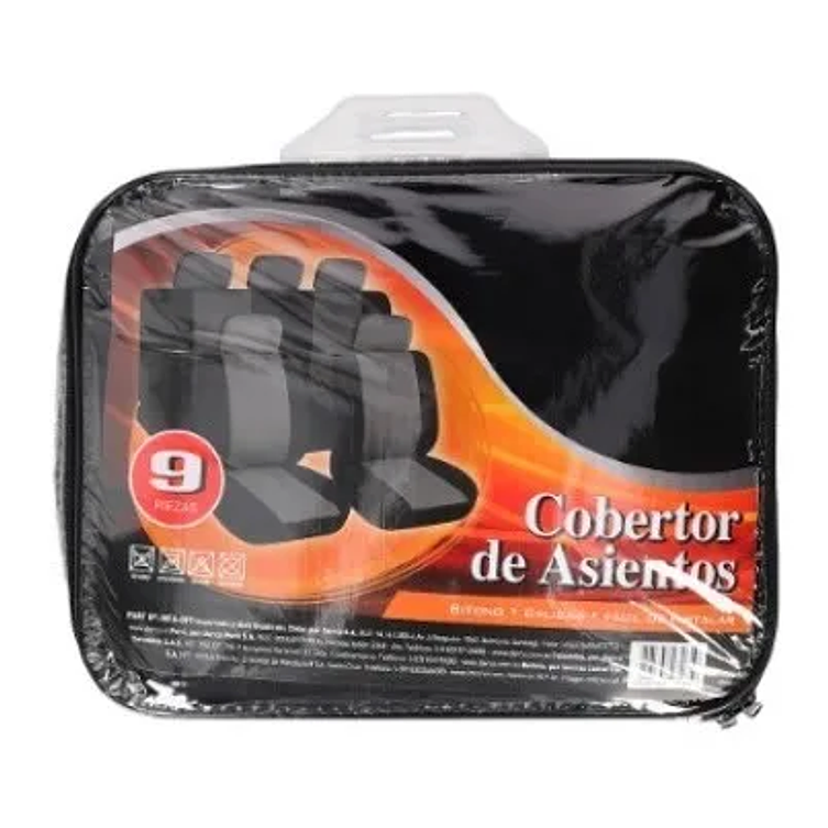 Funda Cubreasiento Universal Negro Gris 2