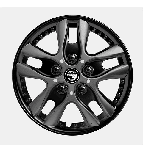 Tapa Ruedas Gris Con Negro Motor Life Aro 14