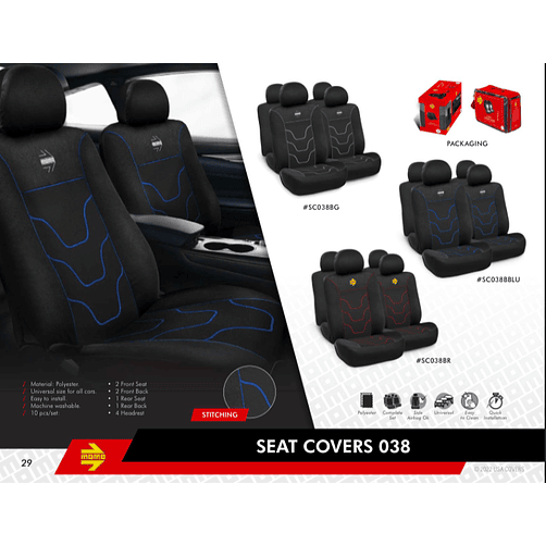 Funda Asiento Momo Negro Con Lineas Azules tela elasticada  2