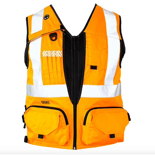 Chaleco Geólogo Minero Naranjo 360 Alta Visibilidad 1