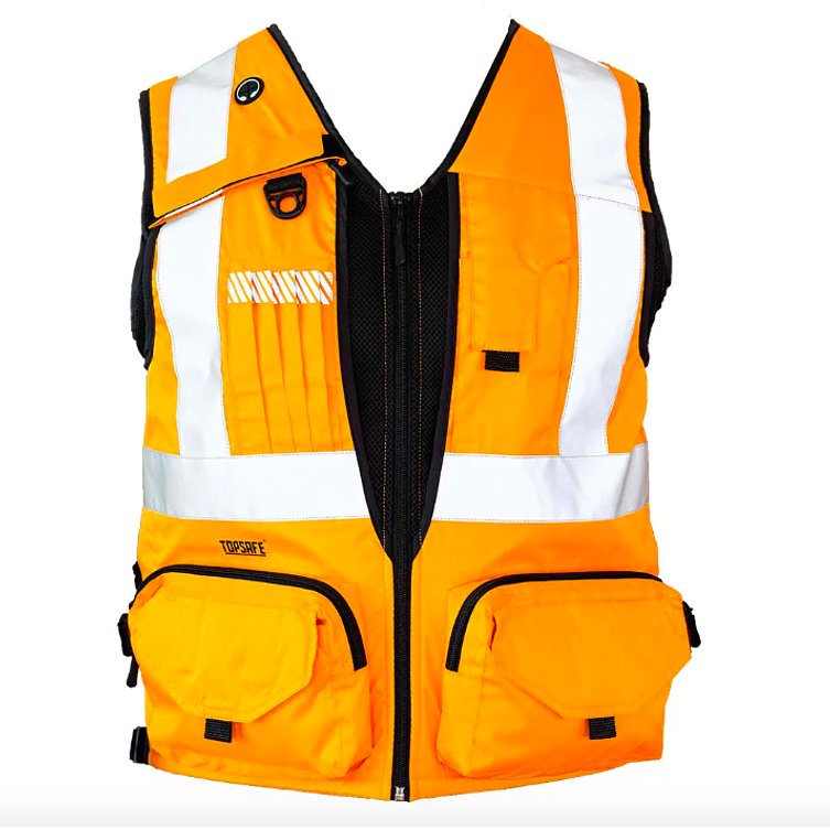 Chaleco Geólogo Minero Naranjo 360 Alta Visibilidad 1