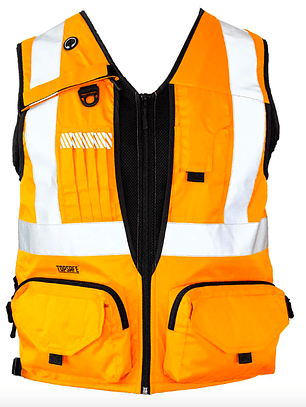 Chaleco Geólogo Minero Naranjo 360 Alta Visibilidad