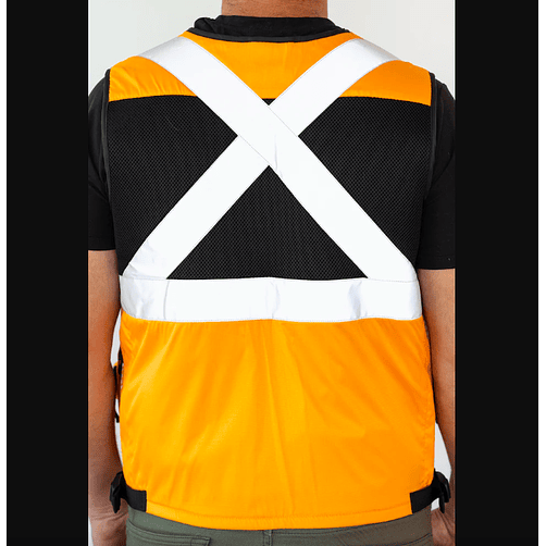 Chaleco Geólogo Minero Naranjo 360 Alta Visibilidad 3