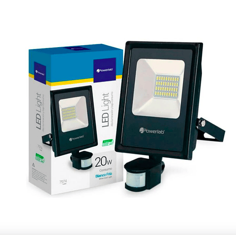 Foco Led 20w Slim Con Sensor Powerlab Blanco Frio