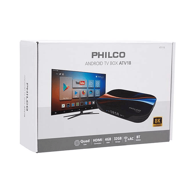 Smart Tv Box Pro 8K Amlogic 4GB Ram 32 Gb SD Philco