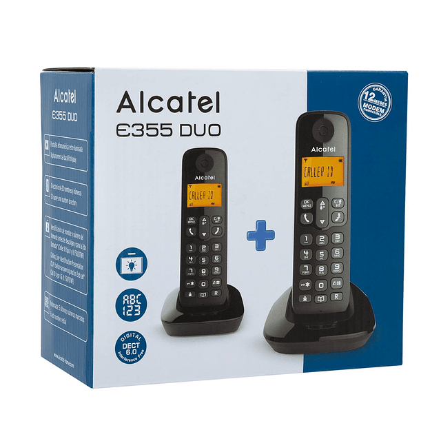 Teléfono inalámbrico dúo cod.e195duo negro Alcatel –