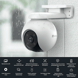 Camara Seguridad Ezviz H8 Pro 2k Vision Nocturna Color 360º
