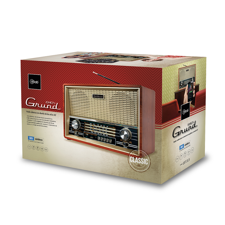 Radio Retro Parlante Bluetooth Grund 1940´s Mlab - 8733 1