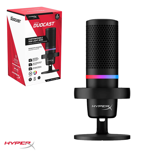 Micrófono Gamer Hyperx Duocast Negro - Rgb