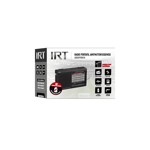 Radio Portatil Irt Am/fm/sw/usb/msd 9 Bandas Negra 2