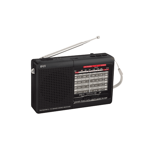 Radio Portatil Irt Am/fm/sw/usb/msd 9 Bandas Negra 1