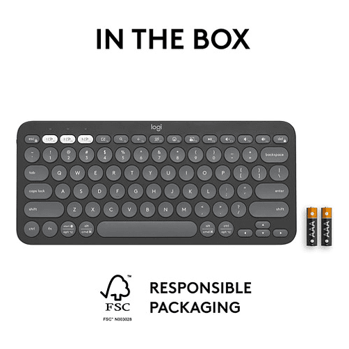 Teclado Logitech Pebble 2 K380s Bluetooth/wireless Graphite 5