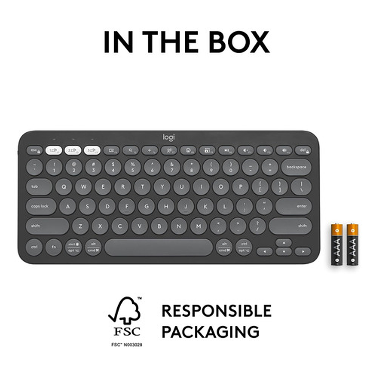 Teclado Logitech Pebble 2 K380s Bluetooth/wireless Graphite 5