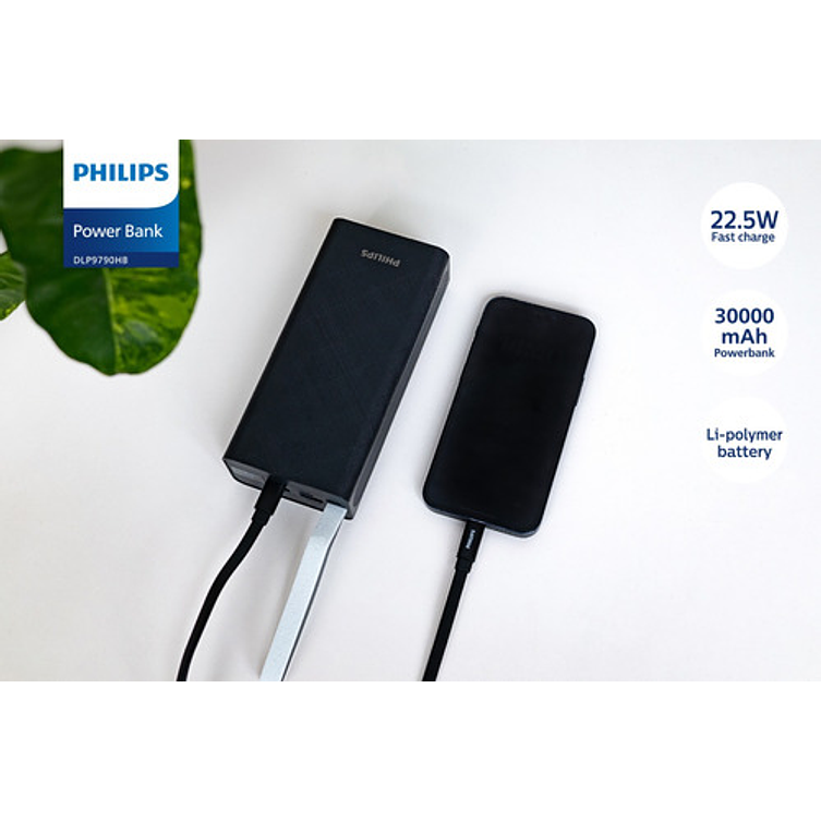 Power Bank 30000 Mah 22.5w Carga Rapida Philips Usb-c 3