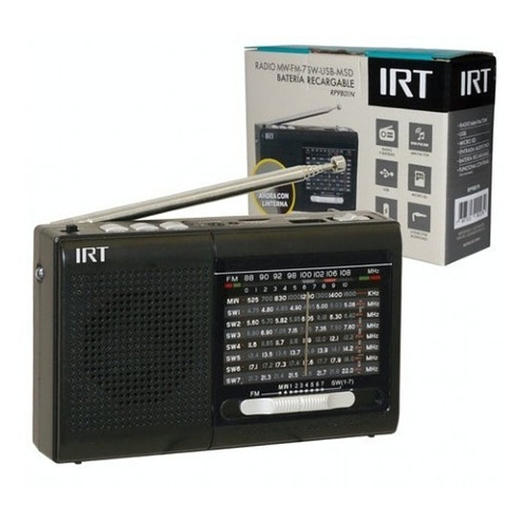 Radio Irt Fm/am/sw Usb/ Msd Con Bateria Recargable 2