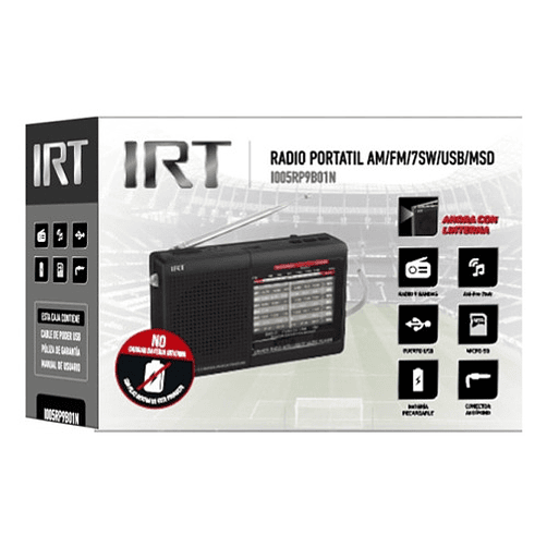 Radio Irt Fm/am/sw Usb/ Msd Con Bateria Recargable 6