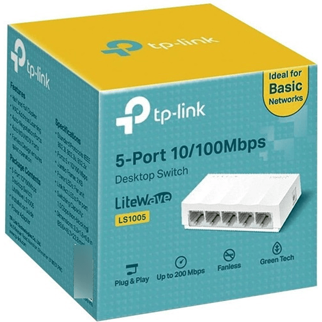 Switch TP-LINK Ls1005 5 Puertos 10/100mbps Escritorio