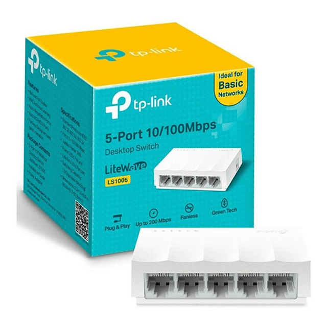 Switch TP-LINK Ls1005 5 Puertos 10/100mbps Escritorio