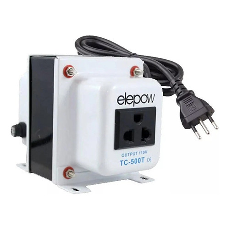 Transformador Corriente 220v A 110v 500 Watts + Tierra ELEPOW 1