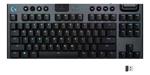 Teclado Gamer Logitech G915 Tkl Carbon Color - Lanzamiento Color Del Teclado Negro Idioma Inglés Us