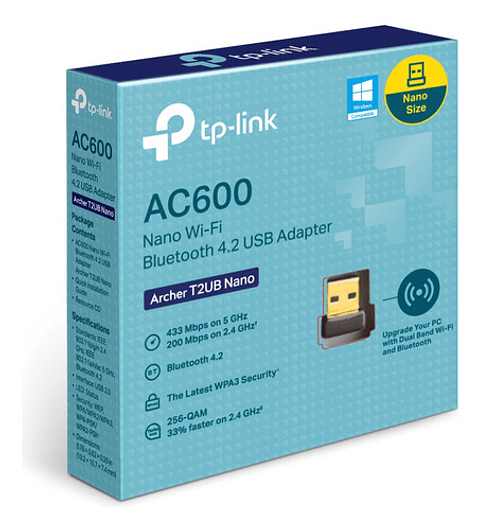 Adaptador Inalambrico Usb Tp-link Ac600 Archer T2ub Nano