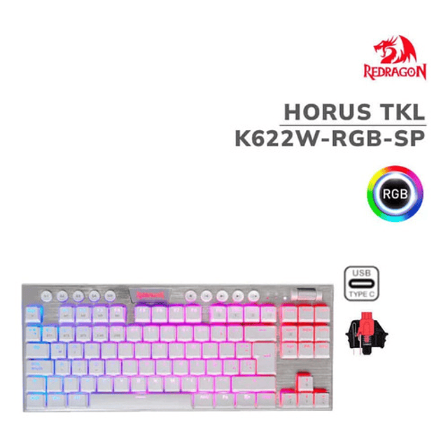 Teclado Redragon Horus K622w Tkl Cableado Sw Red