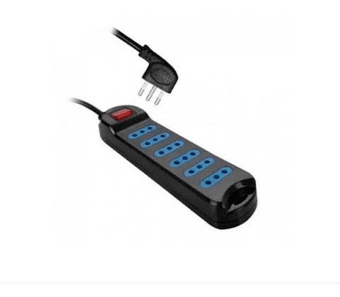 Alargador Extensión 3mt Philco Xt30 6 Entradas Switch Negro