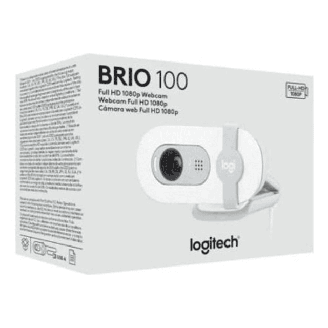 Camara Webcam Logitech Brio 100 Blanco Usb