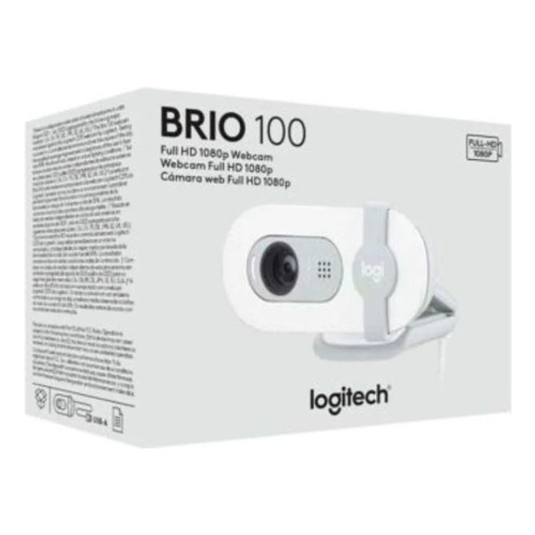 Camara Webcam Logitech Brio 100 Blanco Usb 2