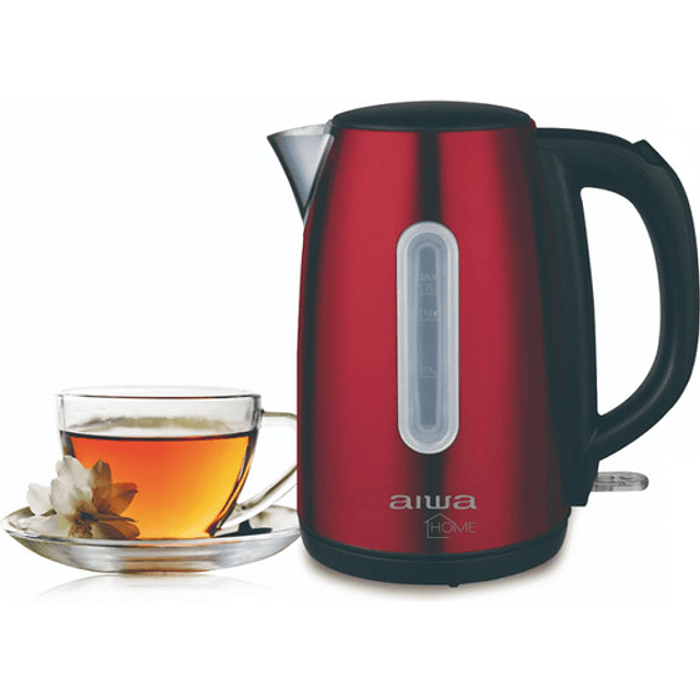 Jarra Hervidor Agua Acero Inoxidable Aiwa 1.7 Lts 2200w Rojo