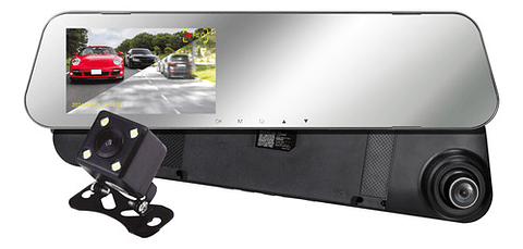 Espejo Retrovisor Cámara Frontal + Retroceso Full Mlab 9320