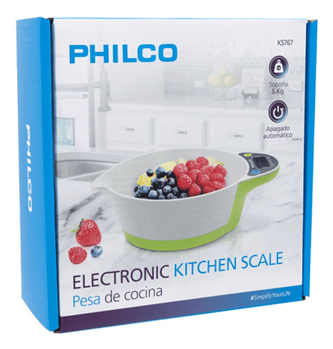 Balanza De Cocina Digital Philco Ks767 Con Bowl  Capacidad Máxima 5 Kg Color Blanco