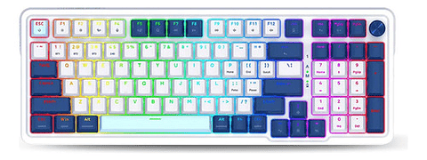 Teclado Redragon Eisa K686-rgb-pro Wireless English Red Teclado Blanco Idioma Ingles