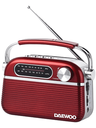 Radio Portátil Bt 2banda Amfm Usb Rojo Daewoo Di-rh221rd