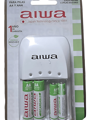 Cargador De Pilas Aiwa Con 4 Pilas Incluidas Bc-0905a