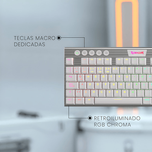 Teclado Mecánico Gamer Redragon Horus K618w-rgb, Wireless, Full Size, Red Switch 7