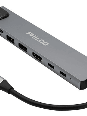 Hub Adaptador Multifuncion 8 En 1 Usb-c Philco Color Negro Negro