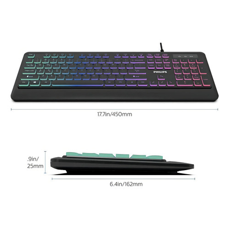 Teclado Gamer Philips G294 Retroiluminado Alambrico Negro 3