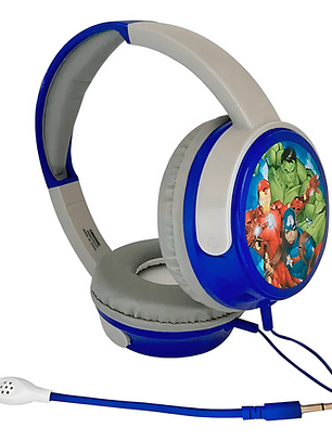Audífono Con Micrófono Para Chat Avengers Azul/gris