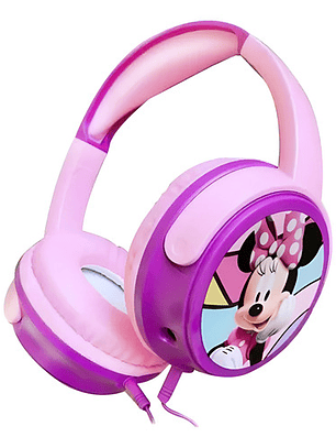 Audiófonos Con Cable Minnie Micrófono Desmontable Violeta