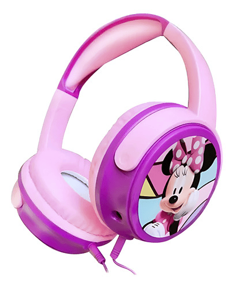 Audiófonos Con Cable Minnie Micrófono Desmontable Violeta