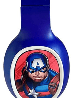 Audífonos Para Niños Marvel Capitán America Alámbrico Azul