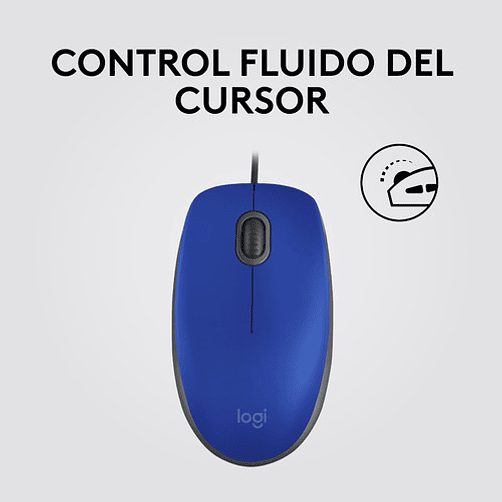 Mouse Alambrico Usb Logitech M110 Blue Silencioso Color Azul Azul 5
