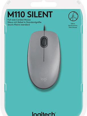 Mouse Logitech M110 Silent Gris Alambrico Color Gris Medio Gris Medio