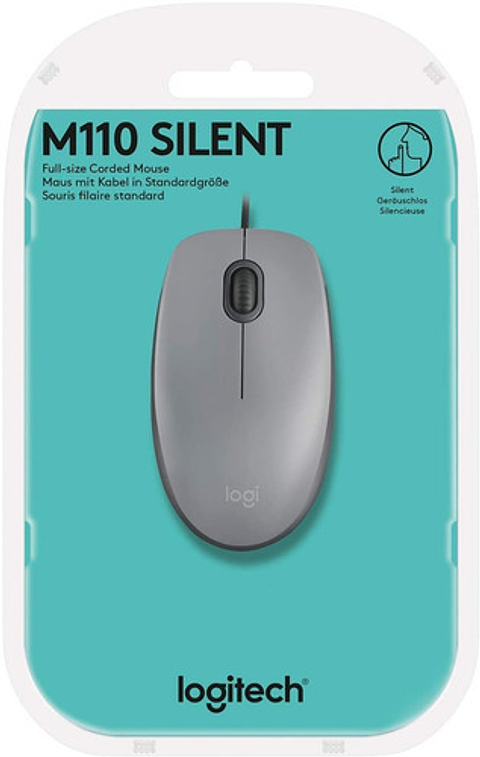 Mouse Logitech M110 Silent Gris Alambrico Color Gris Medio Gris Medio