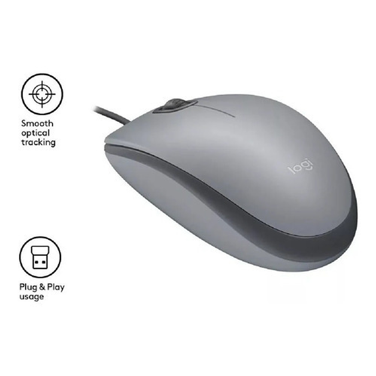 Mouse Logitech M110 Silent Gris Alambrico Color Gris Medio Gris Medio 2