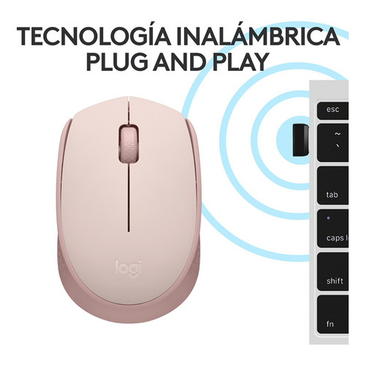 Mouse Inalambrico Logitech M170 Rosado Color Rosa 6